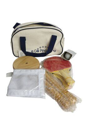 On The Go Ping Pong Table Tennis Set 2 Rackets Paddles Net Portable Carry Case